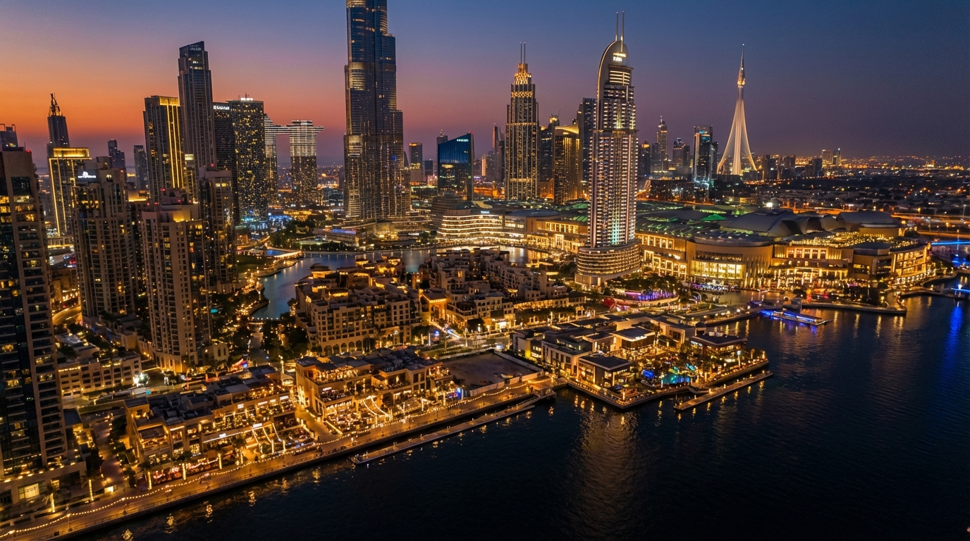 ドバイ・ダウンタウンとクリークハーバーの航空写真