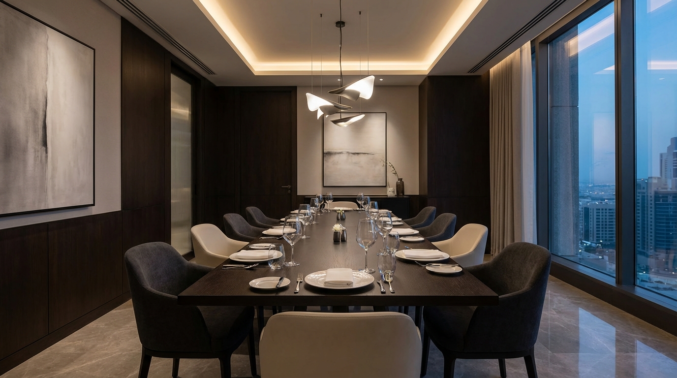 DIFC高級レストランのプライベートダイニングルーム