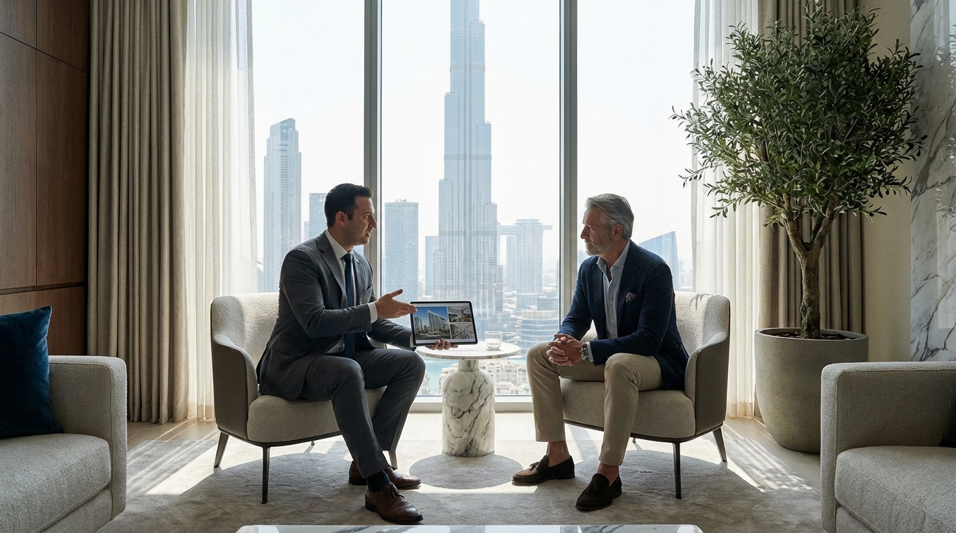ドバイ不動産コンサルティングの様子 - 専門家による投資相談イメージ
