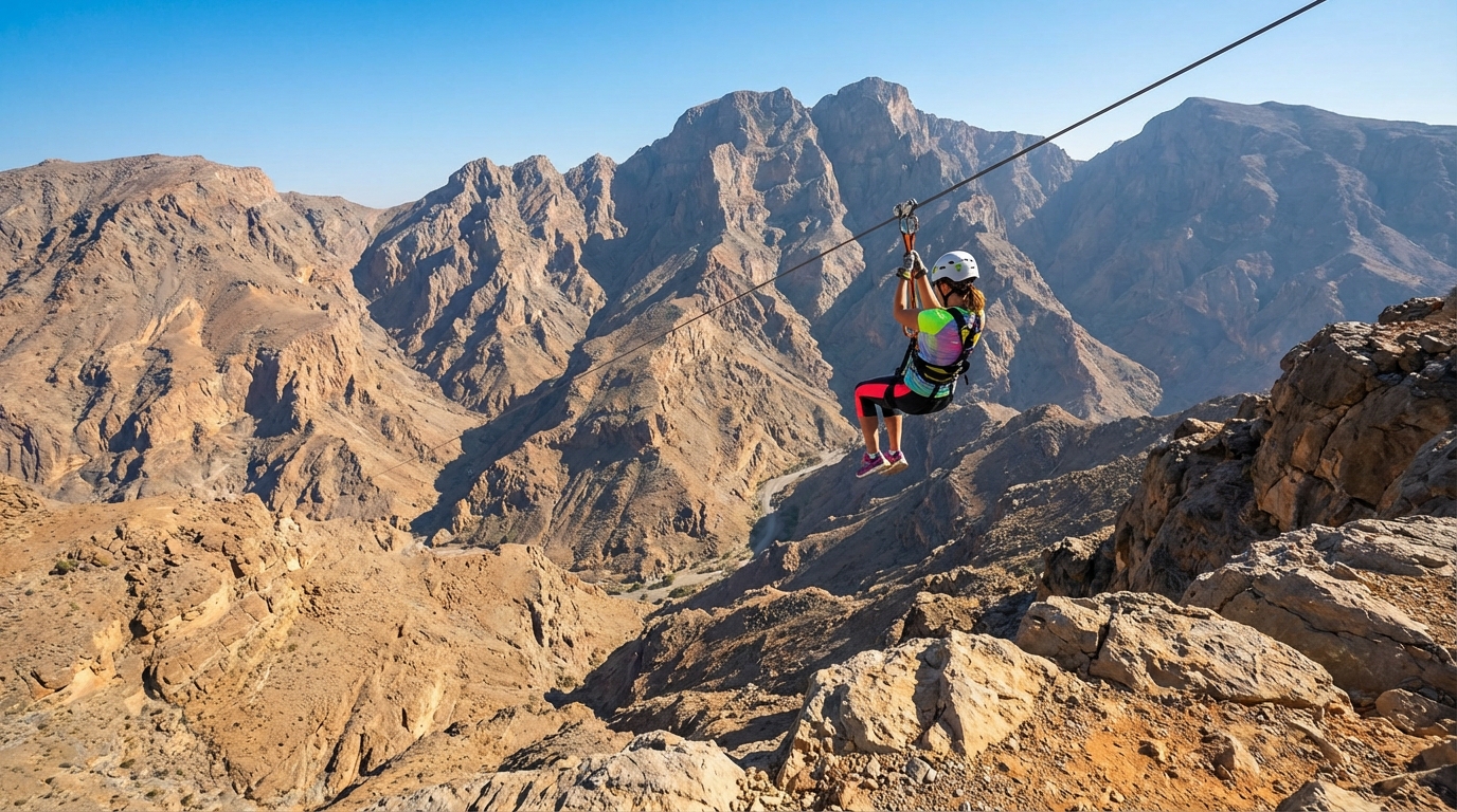 ジュベル・ジャイスでのジップライン体験
