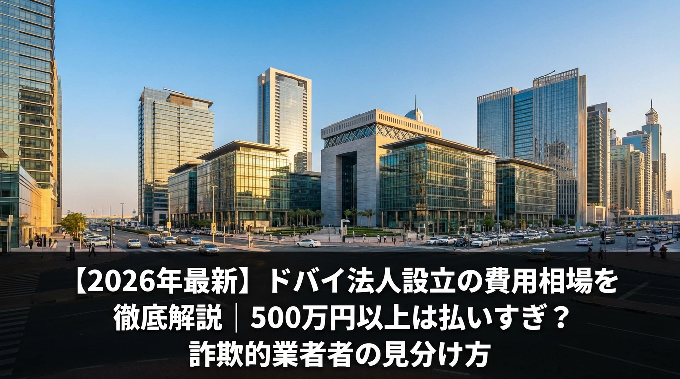 ドバイDIFC周辺の高層オフィスビル群とビジネス街の景観