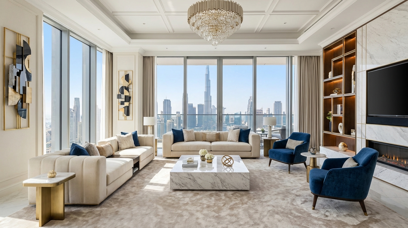 ドバイの高級レジデンスからの眺望