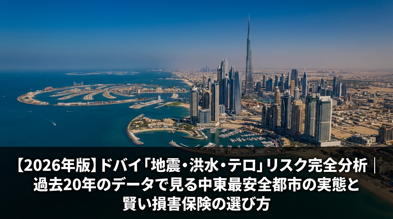 ドバイの近代的スカイラインとペルシャ湾の全景