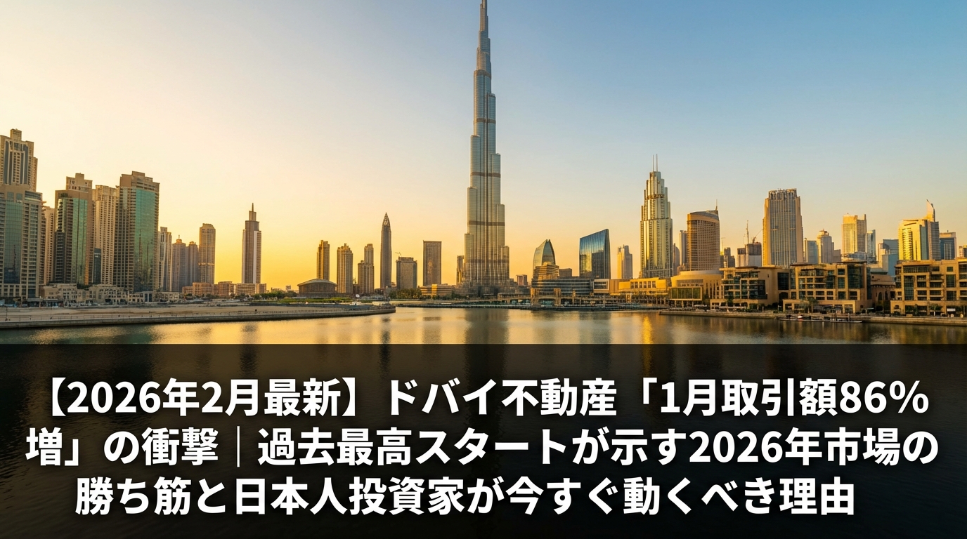 2026年ドバイのスカイライン全景、ブルジュ・ハリファとダウンタウンの高層ビル群