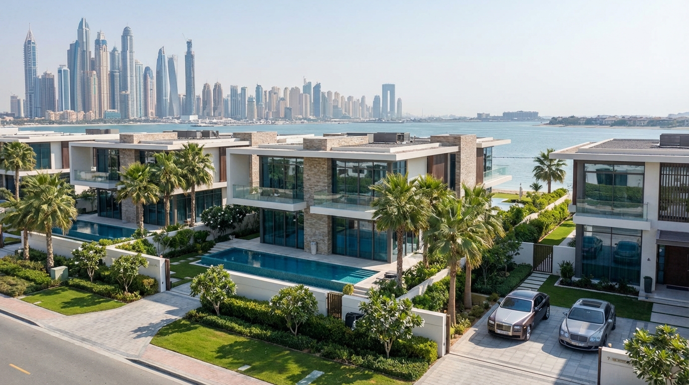 ドバイの高級ヴィラ住宅街、パームジュメイラエリア