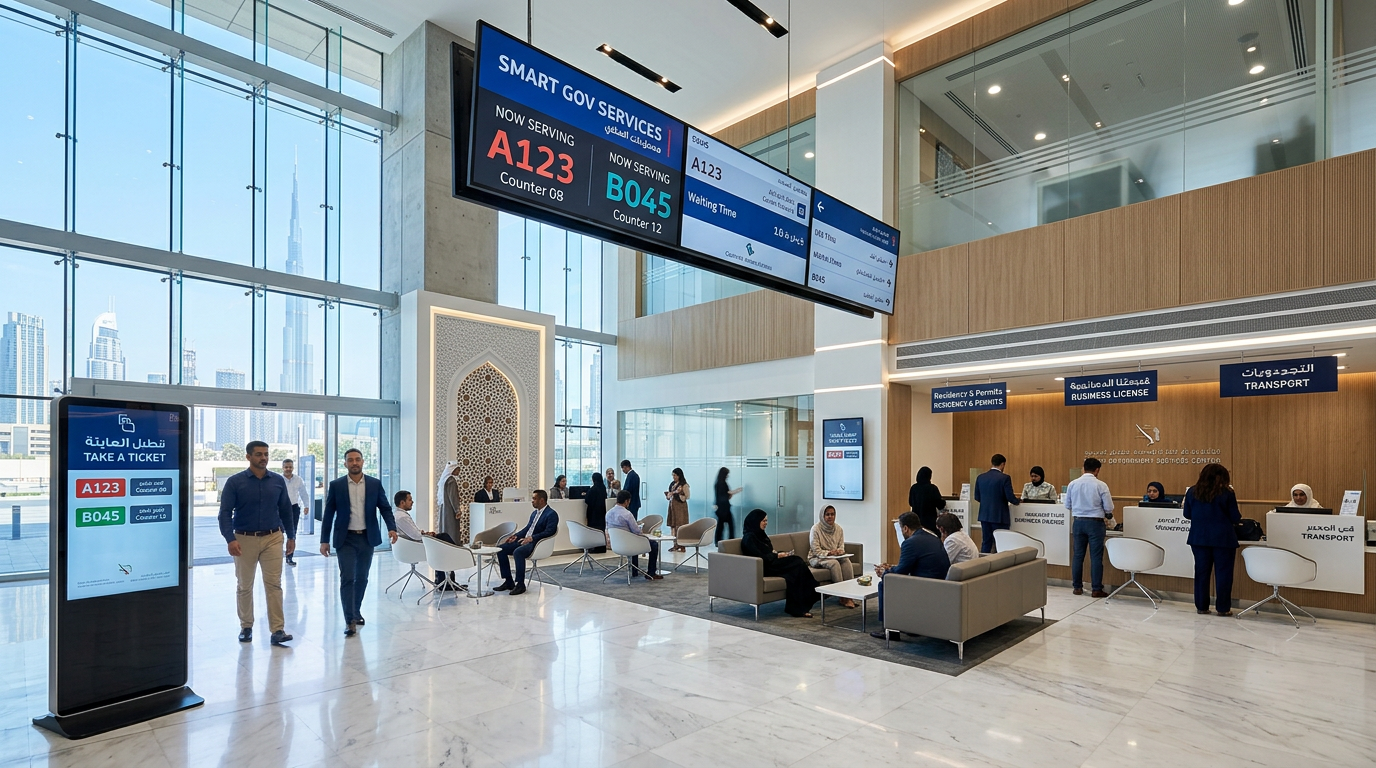 ドバイのエミレーツIDセンターの近代的なロビー