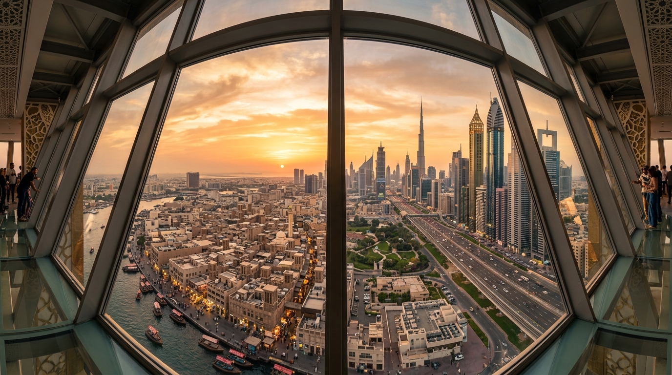 ドバイフレームから見たオールドドバイとニュードバイの対比