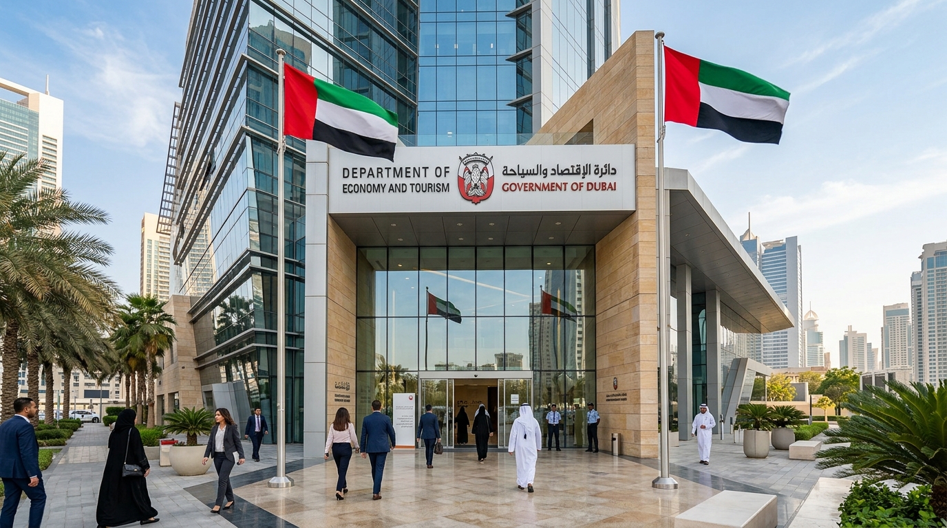 ドバイ経済観光局（DET）の政府庁舎外観